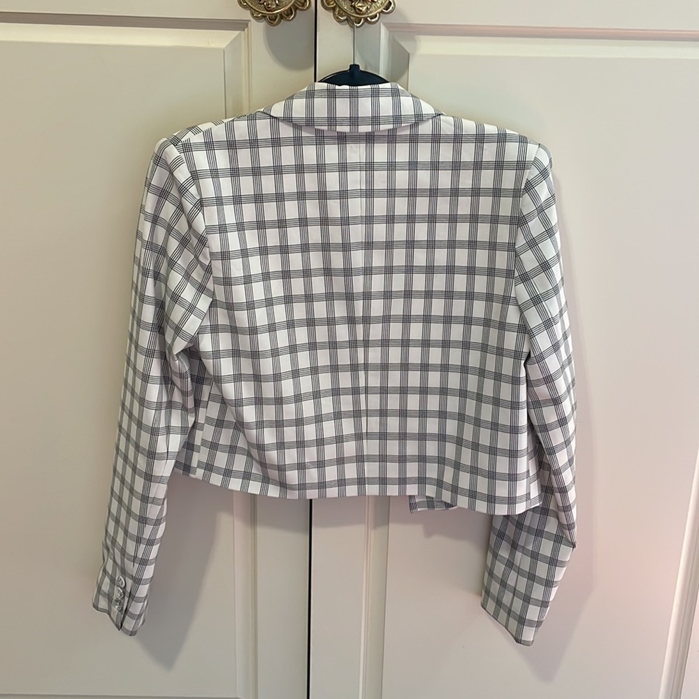 Danielle Bernstein Weworewhat Checkered Crop Blaz… - image 4